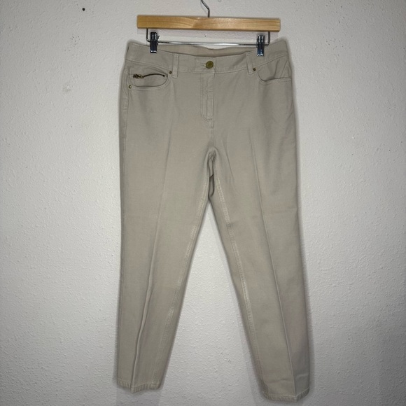 Chico's So Slimming Ankle Pant Tan Tummy Control Women’s Size 10 (Chico’s 1.5) - Picture 1 of 12